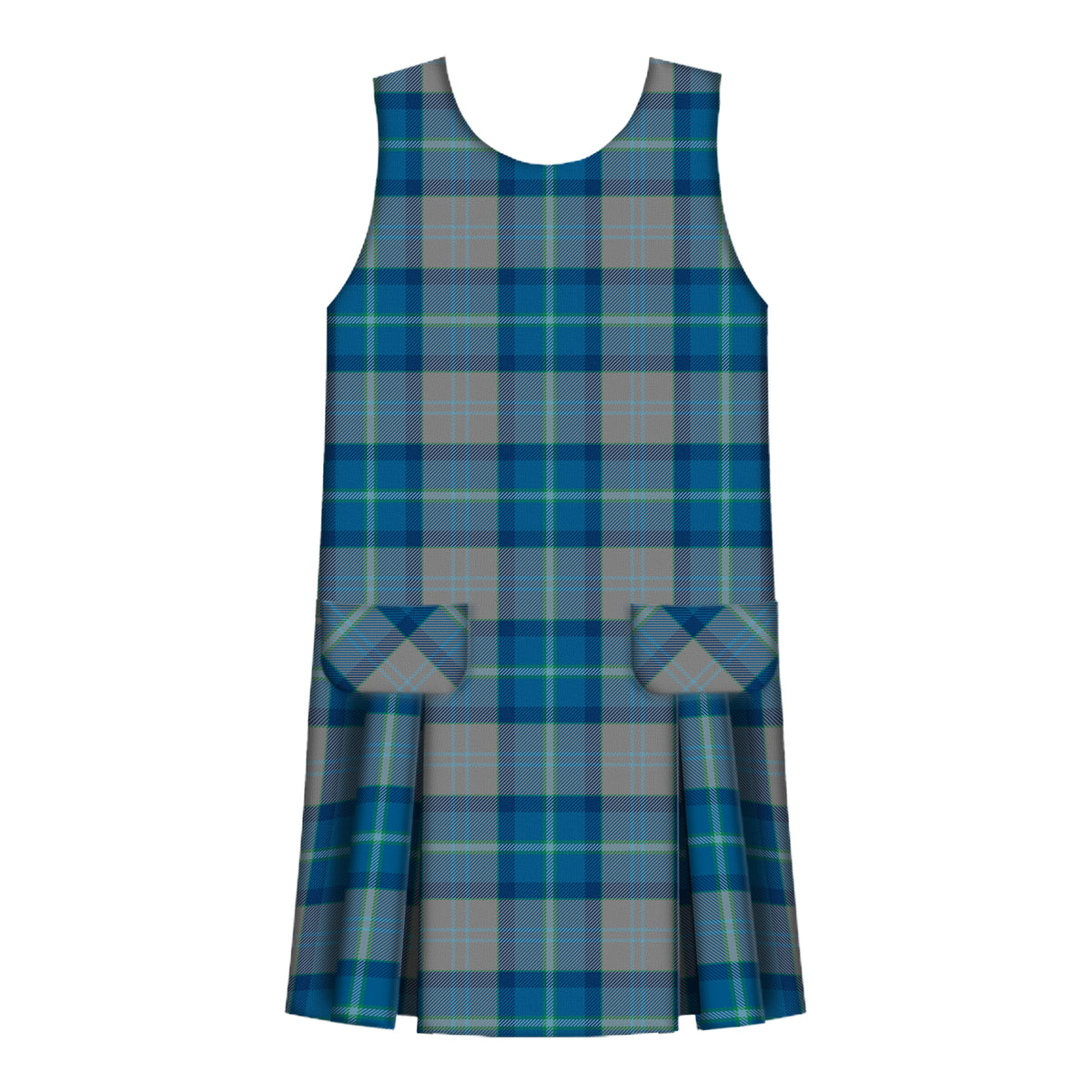 TARTAN TUNIC, DROPWAIST WITH POCKETS AND BACK ZIPPER, 2901-58