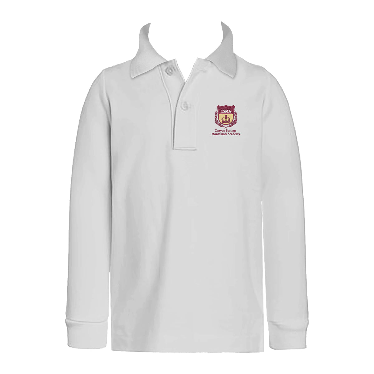 CANYON SPRINGS MONTESSORI ACADEMY GOLF SHIRT, UNISEX, LONG SLEEVE, CHILD