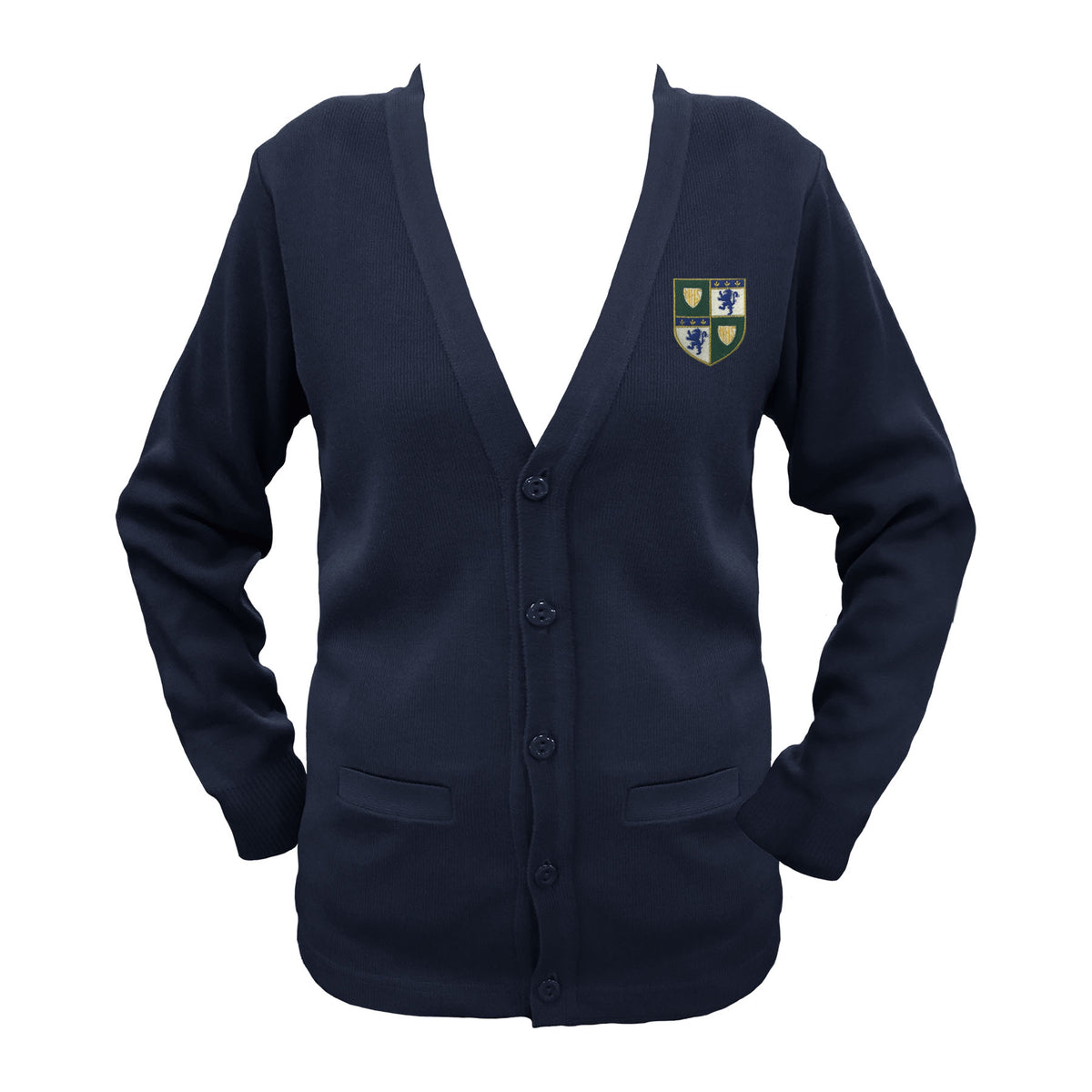 GLENLYON CARDIGAN WITH FULL CREST LOGO, UP TO SIZE 32
