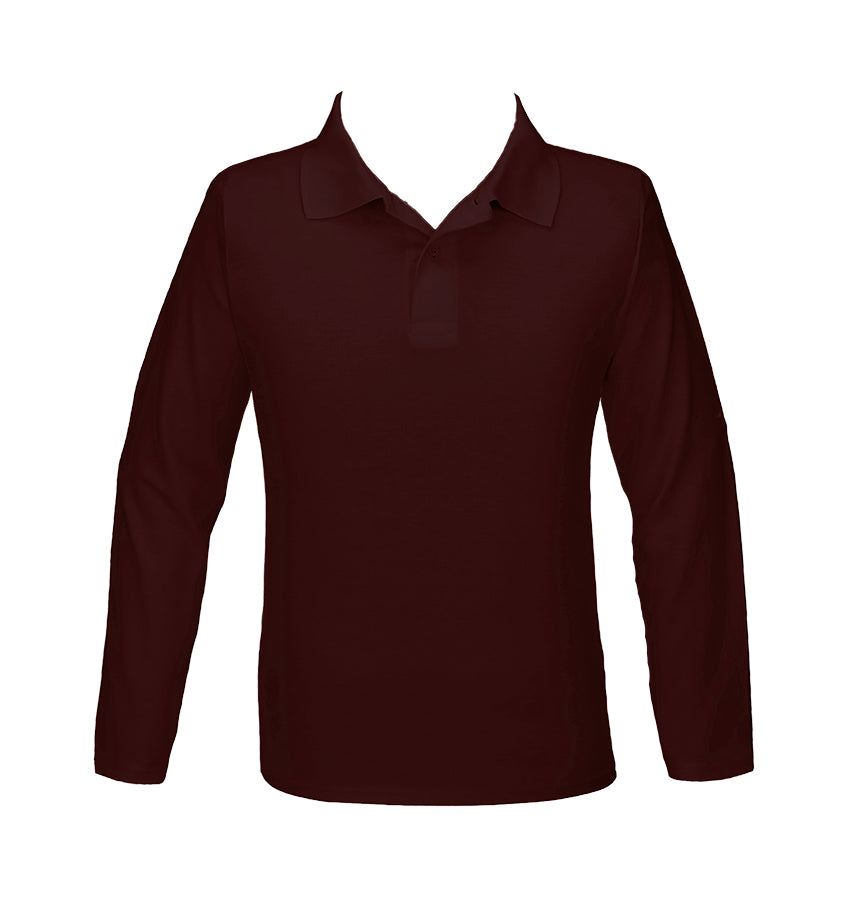 MERLOT BURGUNDY GOLF SHIRT, UNISEX, LONG SLEEVE, YOUTH
