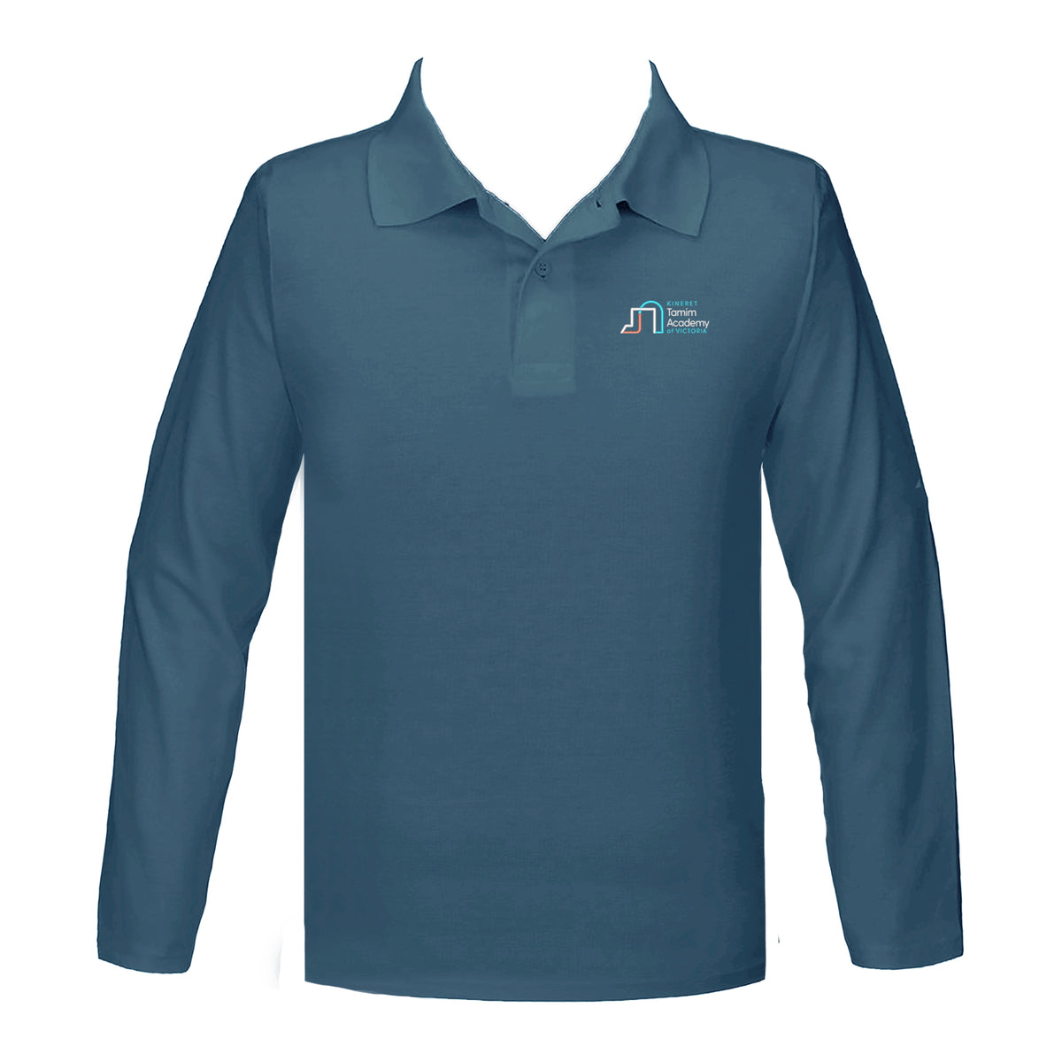 KINERET TAMIM ACADEMY GOLF SHIRT, UNISEX, LONG SLEEVE, YOUTH *PRE-ORDER, FINAL SALE*
