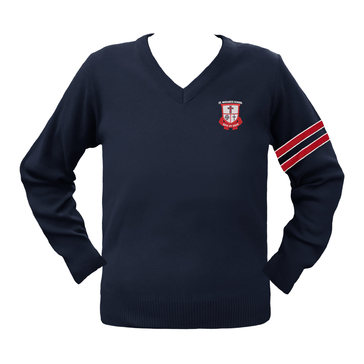 ST. MICHAEL'S ELEMENTARY SCHOOL PULLOVER WITH ARM STRIPES, ADULT