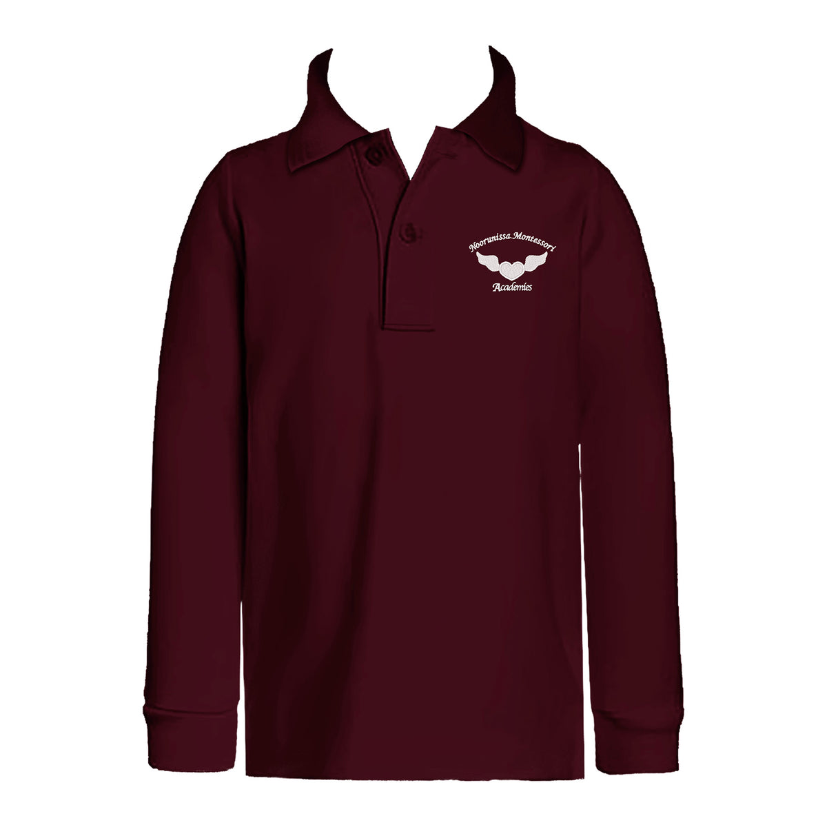 NOORUNISSA MONTESSORI ACADEMIES GOLF SHIRT, UNISEX, LONG SLEEVE, CHILD