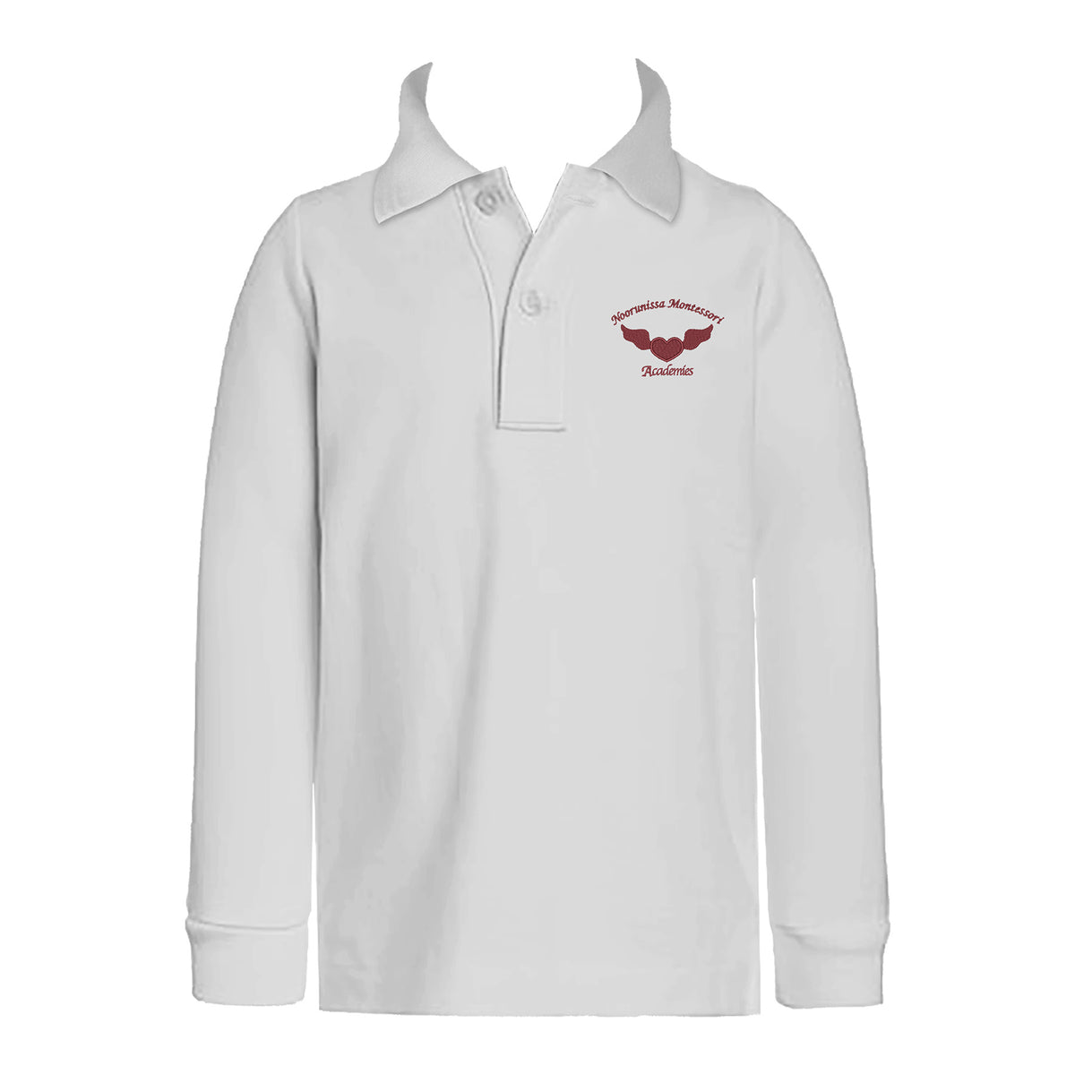 NOORUNISSA MONTESSORI ACADEMIES GOLF SHIRT, UNISEX, LONG SLEEVE, CHILD