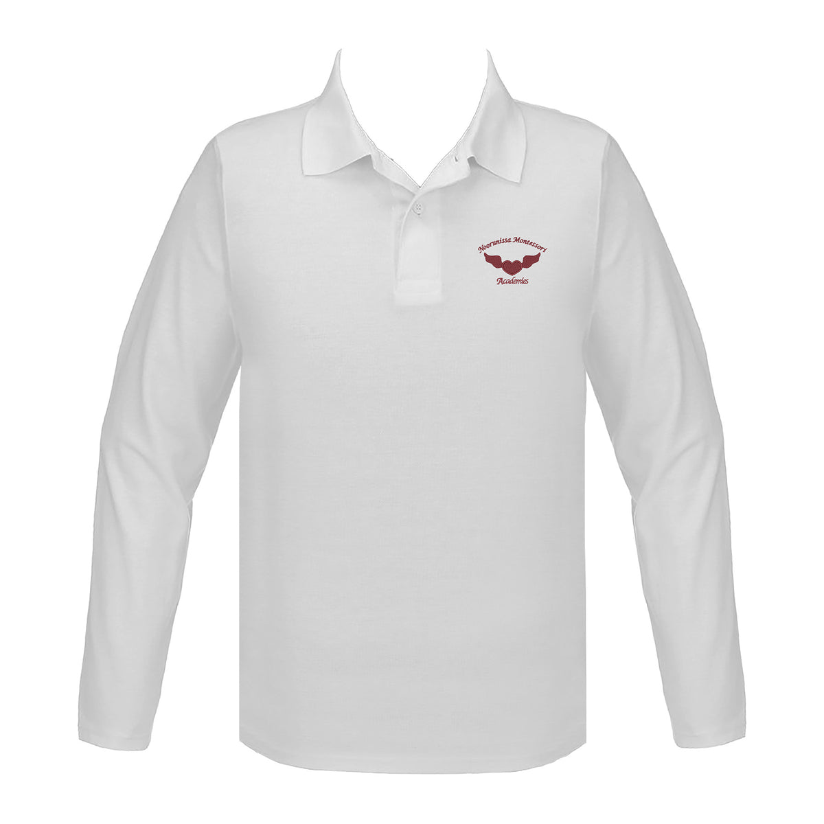 NOORUNISSA MONTESSORI ACADEMIES GOLF SHIRT, UNISEX, LONG SLEEVE, YOUTH