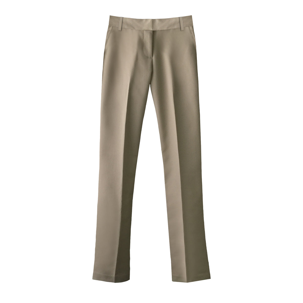 KHAKI LADIES TWO POCKETS PANTS, ELASTIC BACK, POLY/COTTON LYCRA