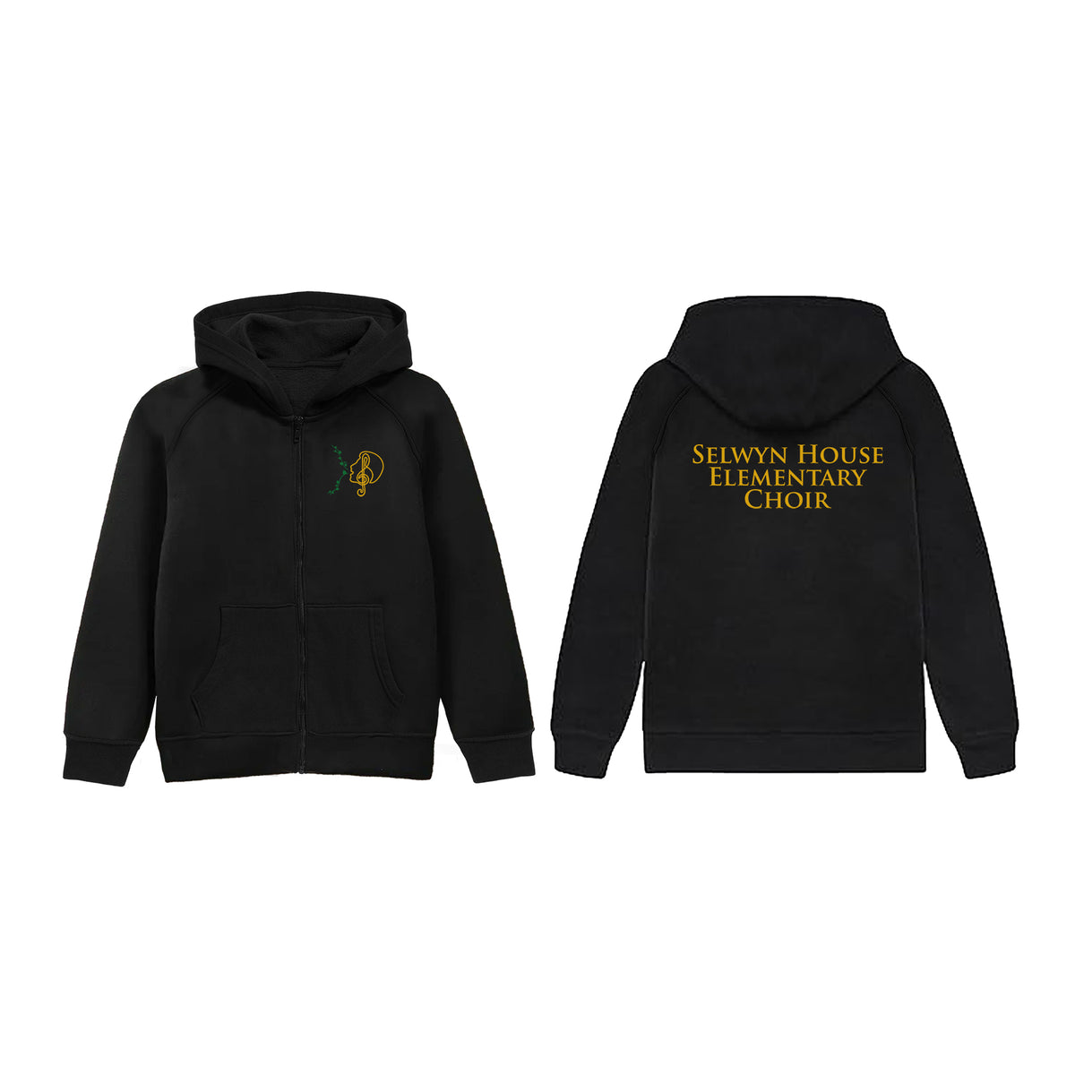 SELWYN HOUSE ECA ZIP HOODIE, ELEMENTARY CHOIR, CHILD, SMALL LOGOS ** FINAL SALE **