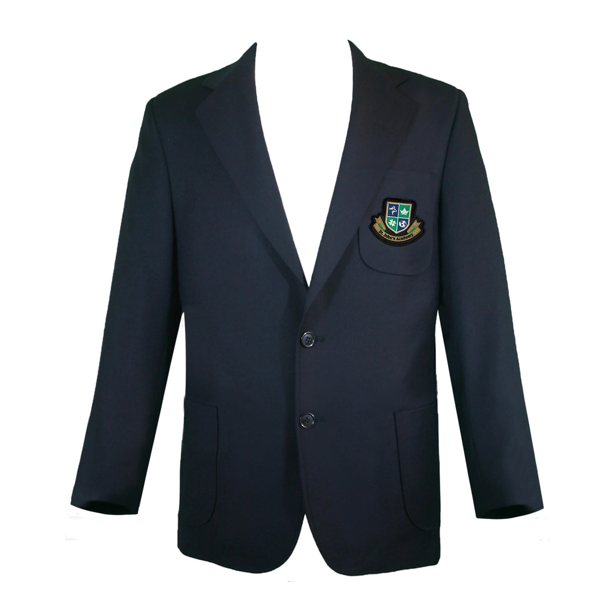 ST. JOHN&#39;S ACADEMY BLAZER, NAVY BUTTONS, YOUTH