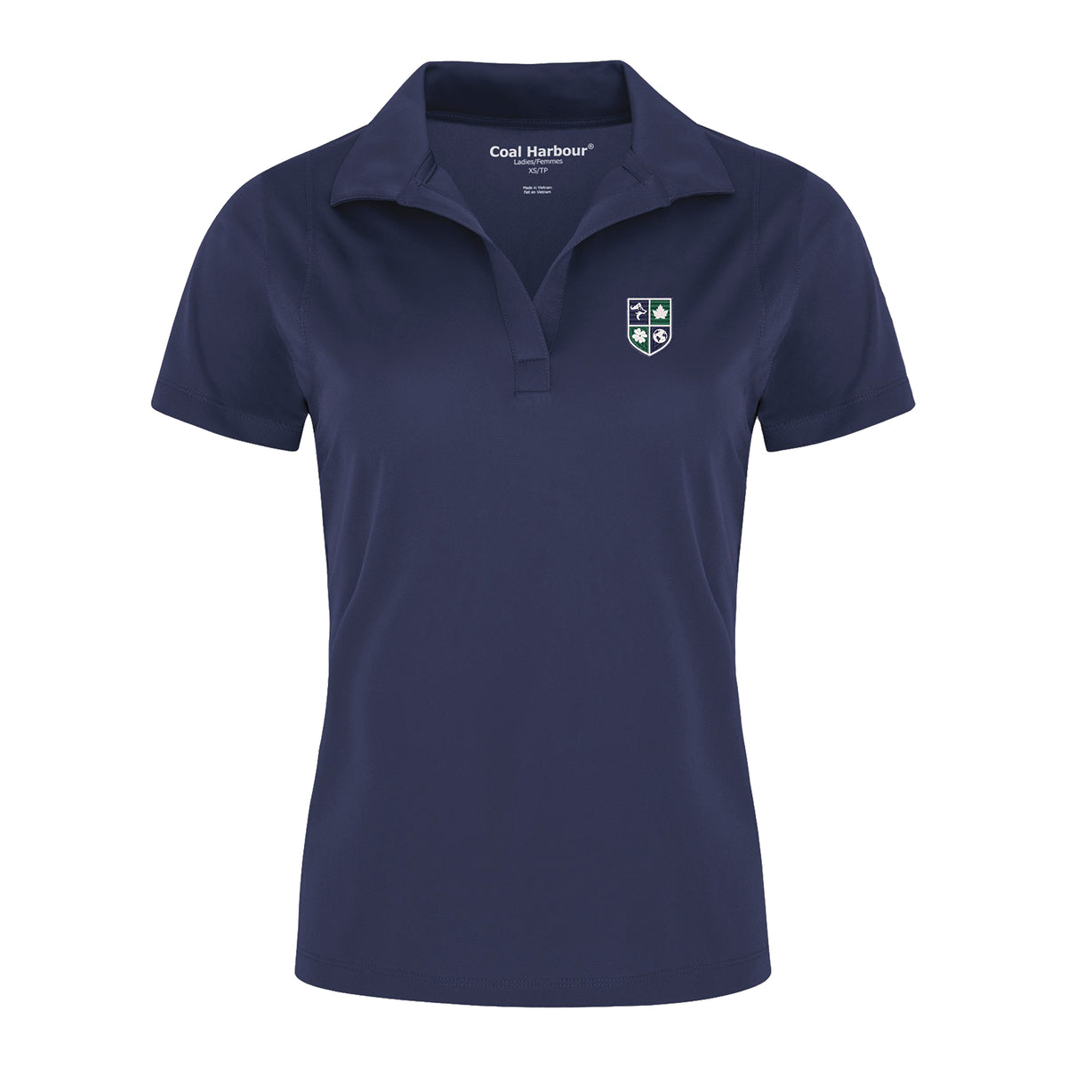 ST. JOHN'S ACADEMY TRUE NAVY GOLF SHIRT, WICKING, SHORT SLEEVE, LADIES *PRE-ORDER, FINAL SALE*