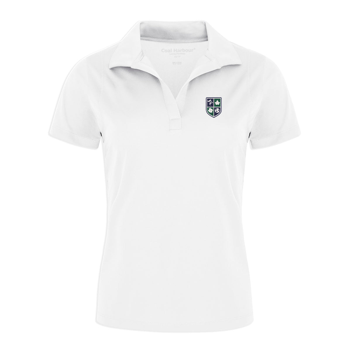 ST. JOHN'S ACADEMY WHITE GOLF SHIRT, WICKING, SHORT SLEEVE, LADIES