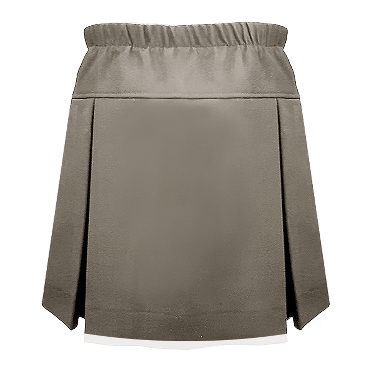 KHAKI TENNIS SKORT WITH BIKE SHORTS, FULL ELASTIC