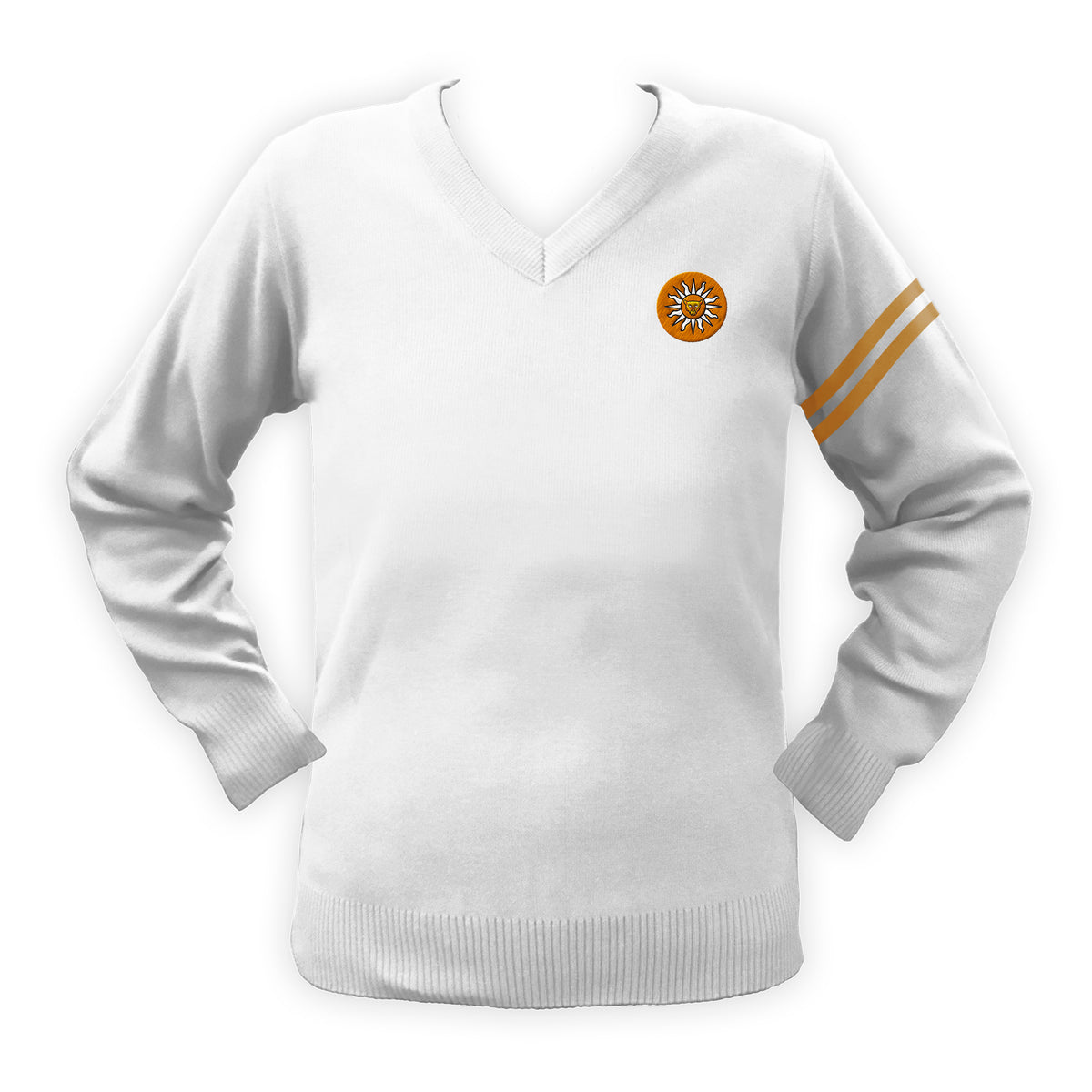 SHAWNIGAN LAKE HOUSE PULLOVER WITH ARM STRIPE, RENFREW, SIZE 34 AND UP