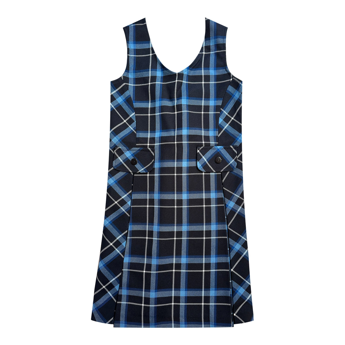 TARTAN TUNIC, V-NECK WITH TWO POCKETS BUTTONS AND BACK ZIPPER, 2901-66