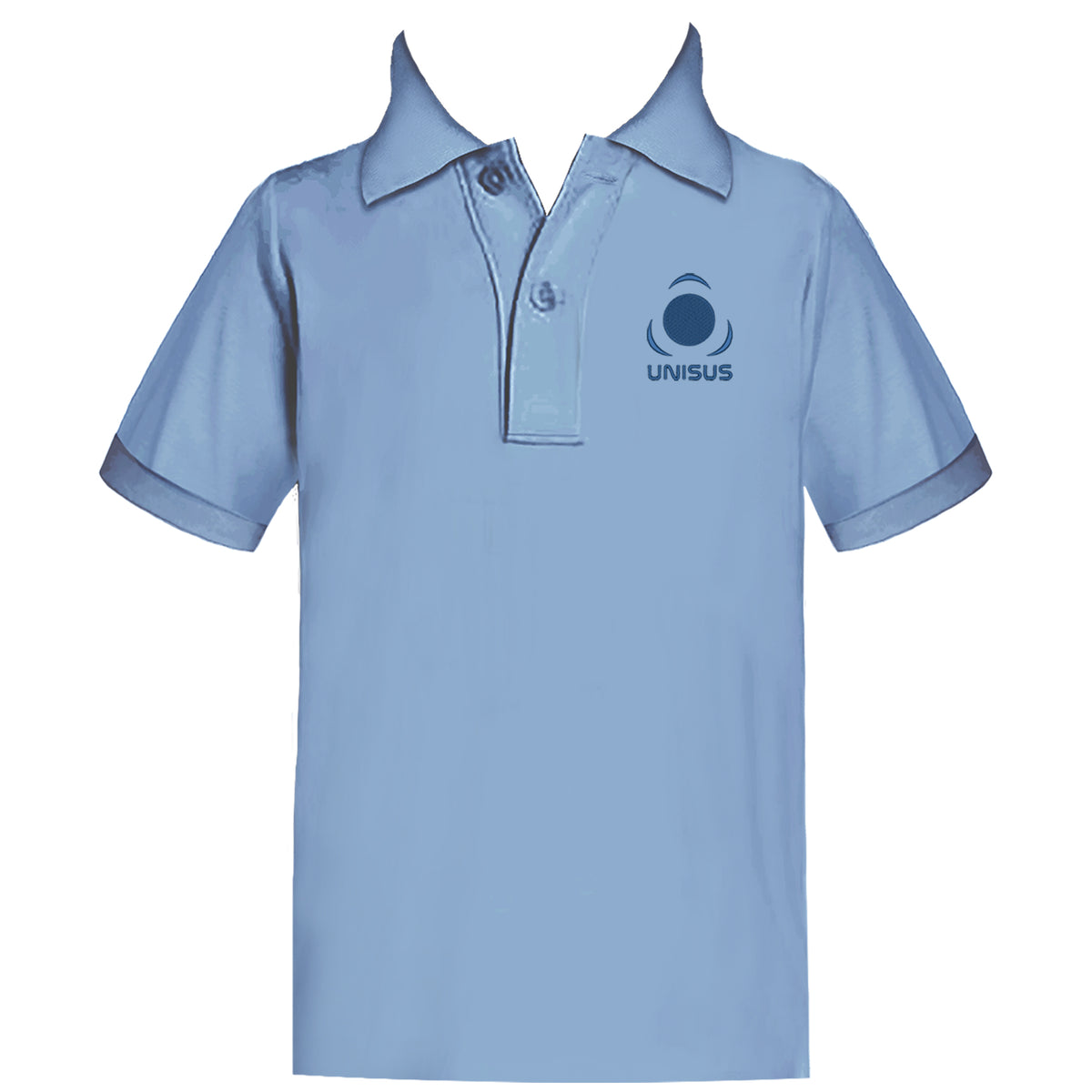 UNISUS SCHOOL LIGHT BLUE GOLF SHIRT, UNISEX, SHORT SLEEVE, CHILD