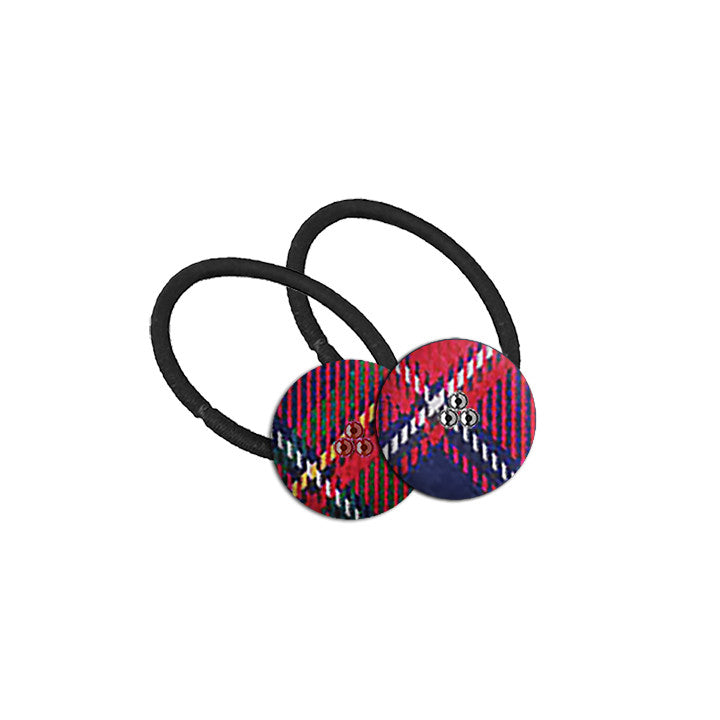 ***TARTAN HAIR BUTTON WITH CRYSTALS, 2901-53 *FINAL SALE*