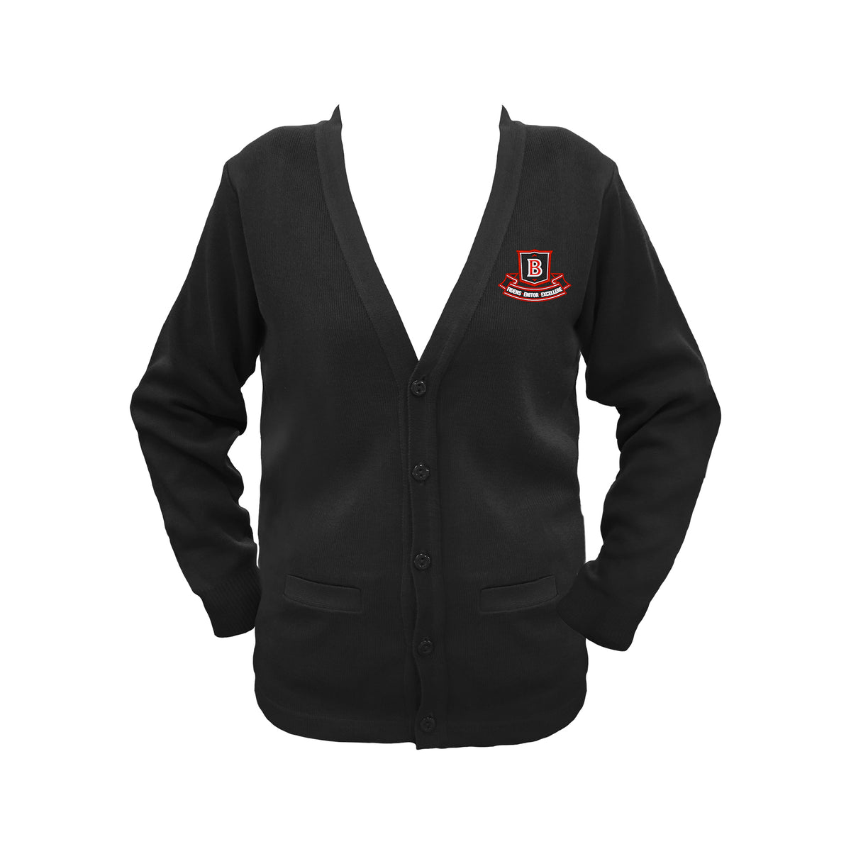 *BROCKTON GRADE 6-12 CARDIGAN, UP TO SIZE 32