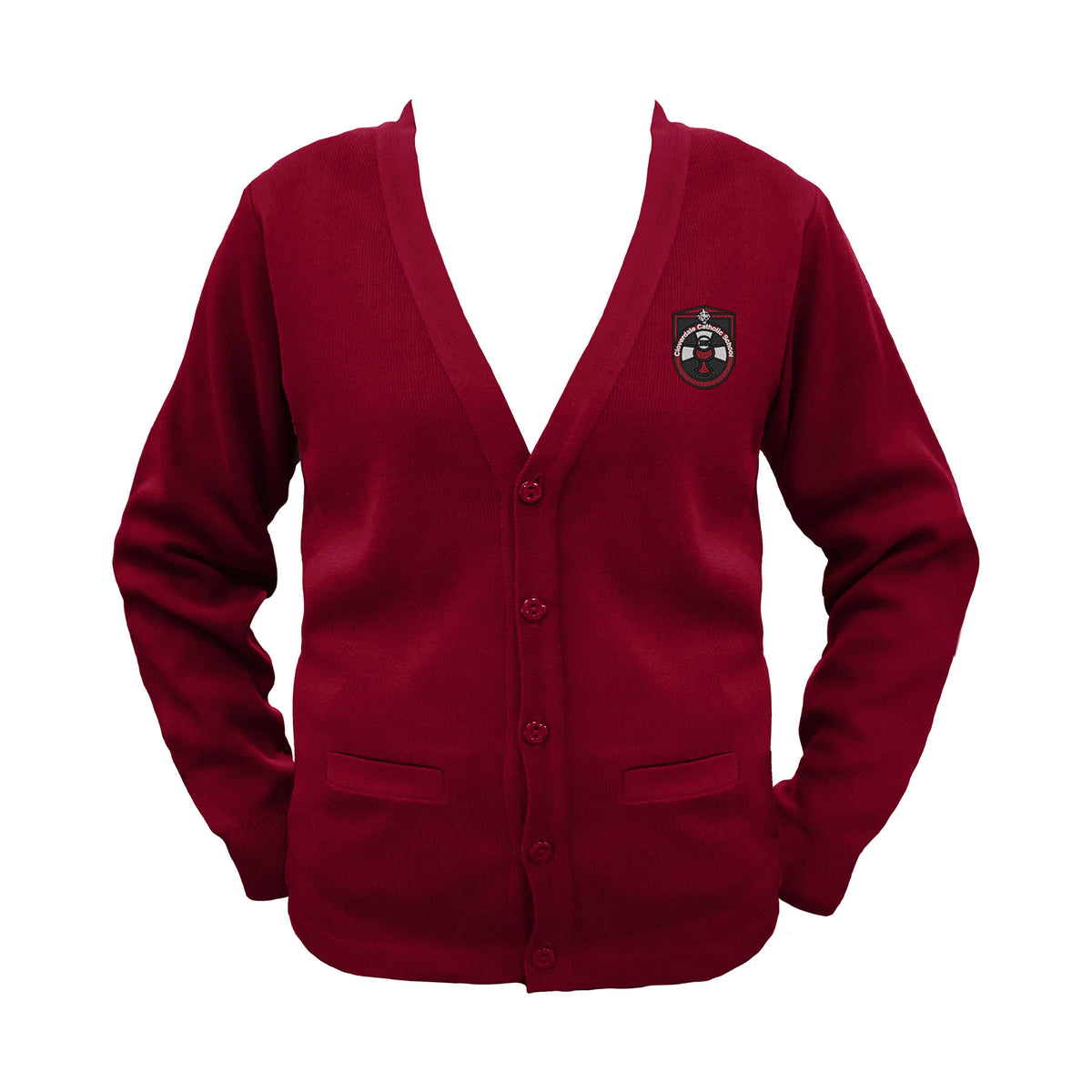 CLOVERDALE CATHOLIC SCHOOL CARDIGAN, SIZE 34 AND UP