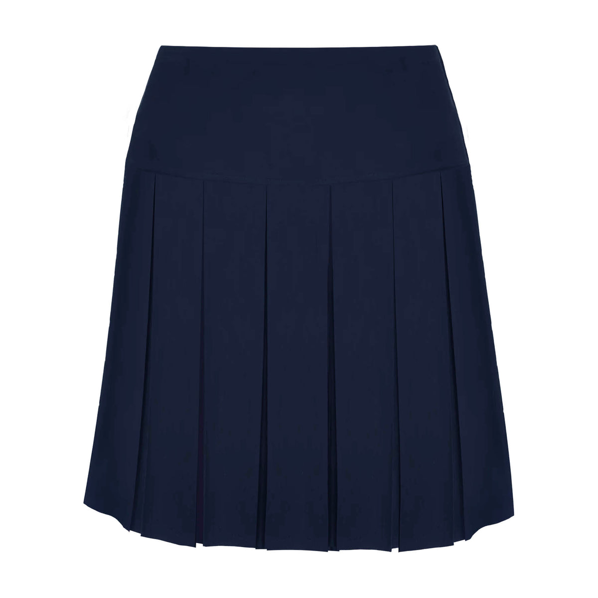 FULL BOX PLEAT SKIRT, FULL ELASTIC BACK, POLYESTER/VISCOSE