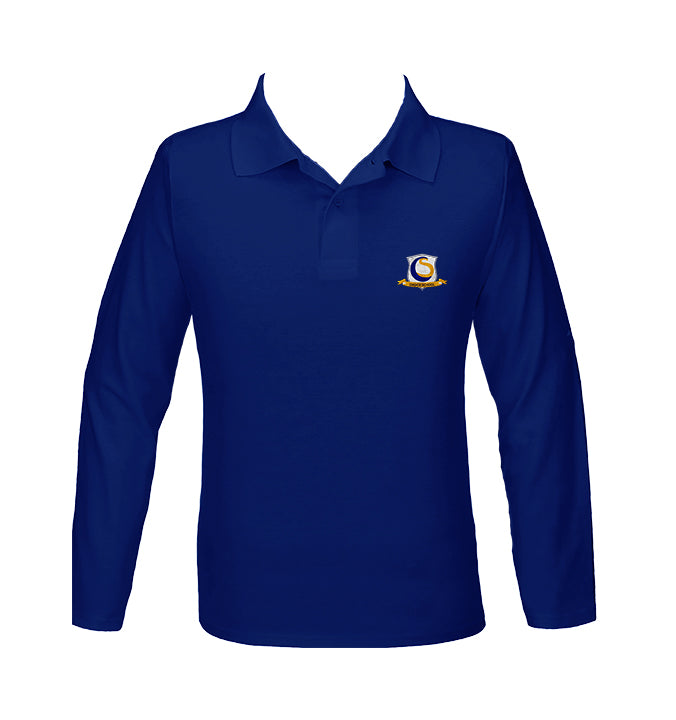 CHOICE SCHOOL ROYAL BLUE GOLF SHIRT, UNISEX, LONG SLEEVE, YOUTH