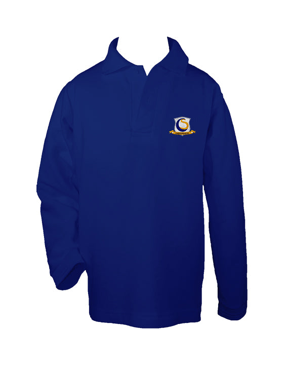 CHOICE SCHOOL ROYAL BLUE GOLF SHIRT, UNISEX, LONG SLEEVE, CHILD