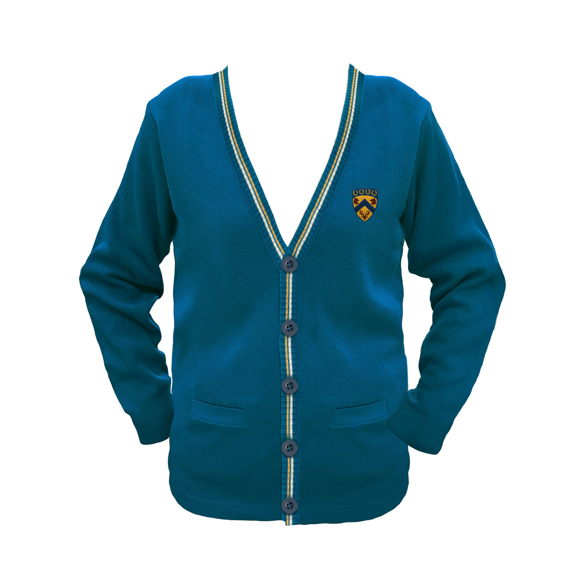 COLLINGWOOD JRK-3 CARDIGAN WITH PIPING, SIZE 34 AND UP