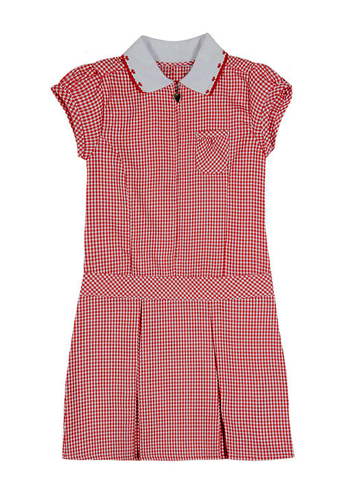 ***RED GINGHAM DRESS, DROPWAIST WITH FRONT ZIPPER