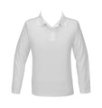 WHITE GOLF SHIRT, UNISEX, LONG SLEEVE, YOUTH