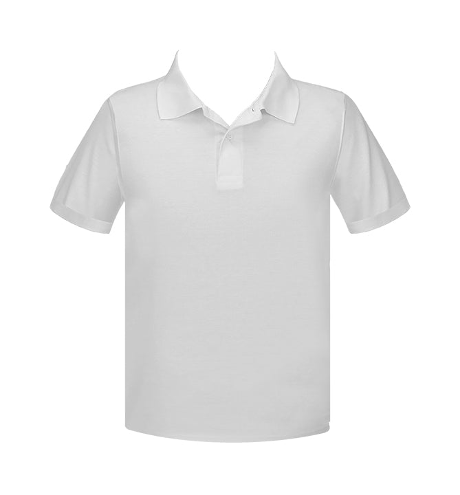 WHITE GOLF SHIRT, UNISEX, SHORT SLEEVE, ADULT