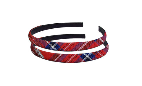 TARTAN HAIRBAND WITH CRYSTALS, 2901-41 *FINAL SALE*