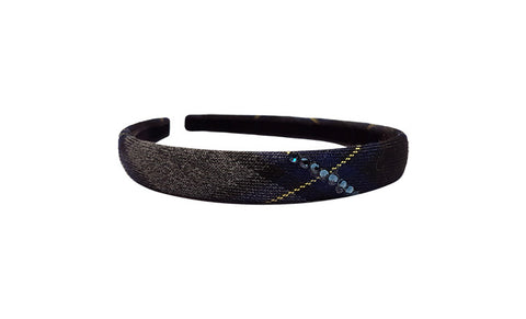 TARTAN HAIRBAND WITH CRYSTALS, 2901-08 *FINAL SALE*