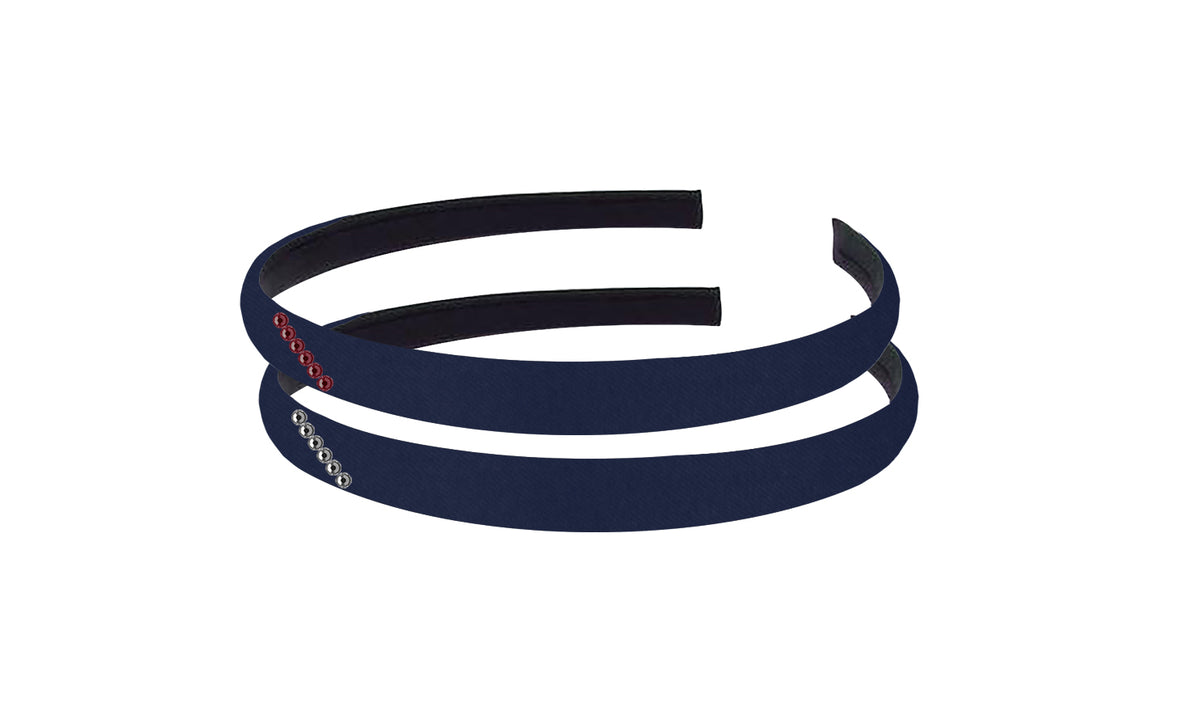 NAVY HAIRBAND WITH CRYSTALS *FINAL SALE*
