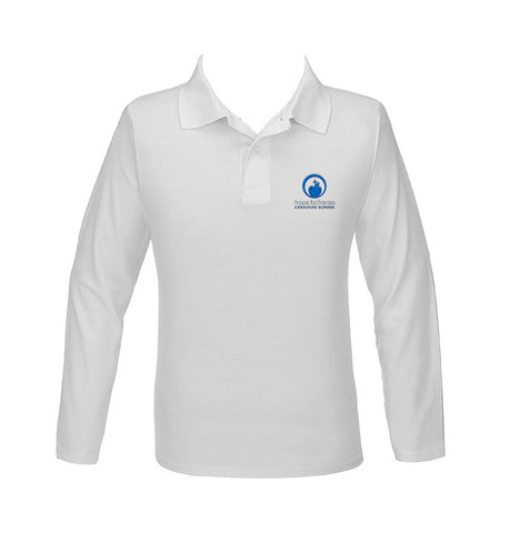 HOPE LUTHERAN WHITE GOLF SHIRT, UNISEX, LONG SLEEVE, YOUTH