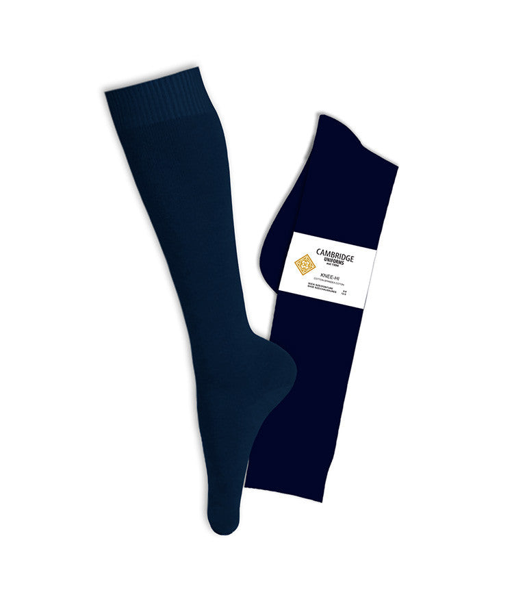 NAVY KNEE HIGH SOCKS, ADULT *FINAL SALE*