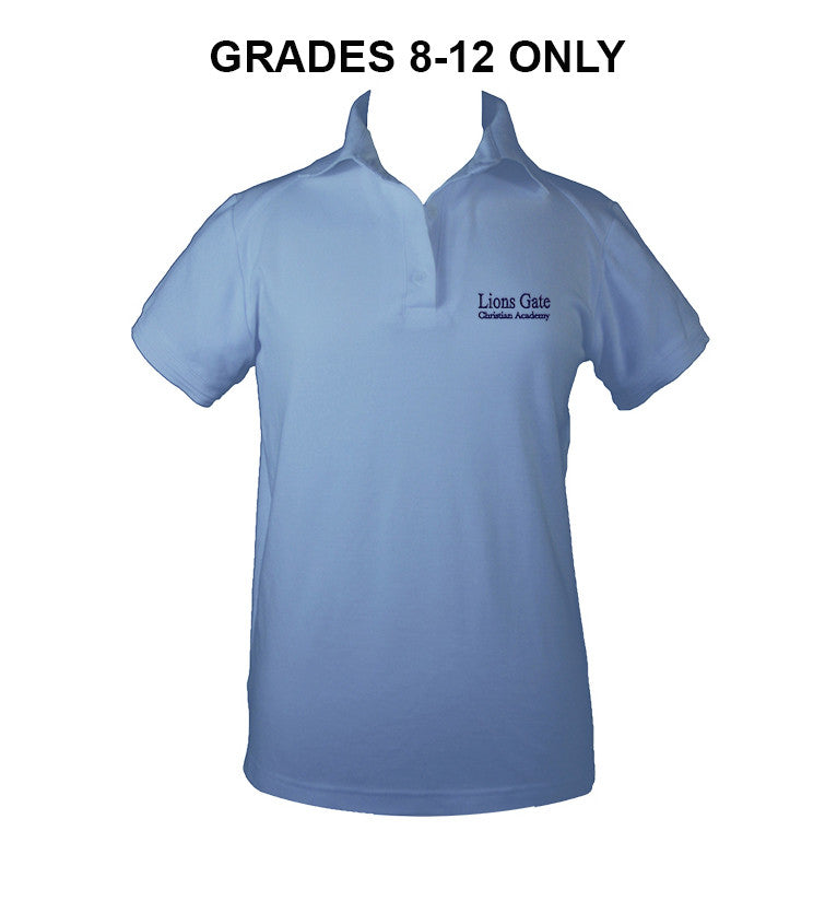 LIONS GATE GRADE 8-12 GOLF SHIRT, FITTED, SHORT SLEEVE, YOUTH