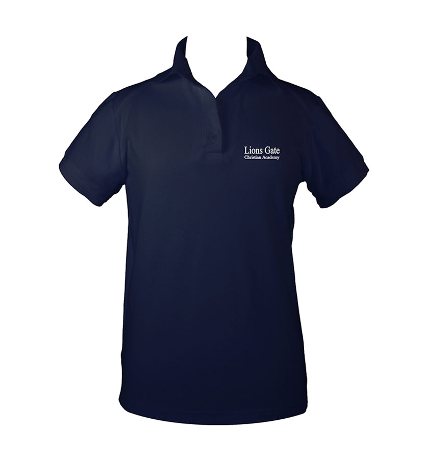 LIONS GATE NAVY GOLF SHIRT, GIRLS, ADULT