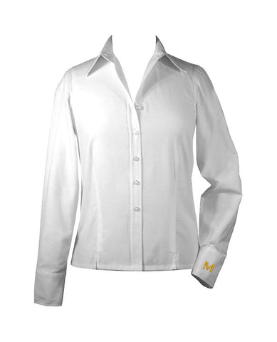 ***MULGRAVE WHITE LADIES BLOUSE, LONG SLEEVE *FINAL SALE*