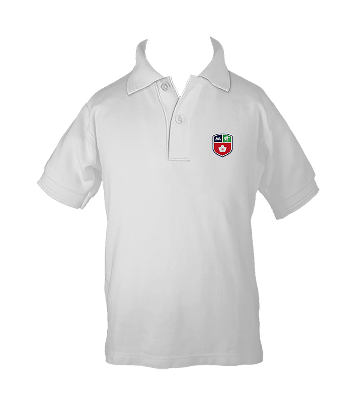 MURRAYVILLE ACADEMY WHITE GOLF SHIRT, UNISEX, SHORT SLEEVE, CHILD