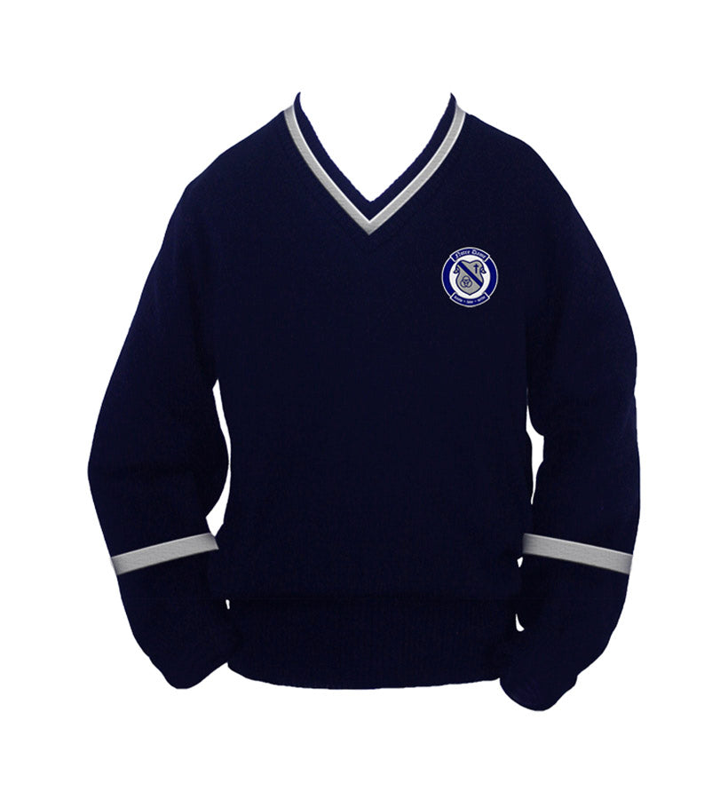 NOTRE DAME PULLOVER WITH PIPING AND ARM STRIPE, SIZE 44 AND UP