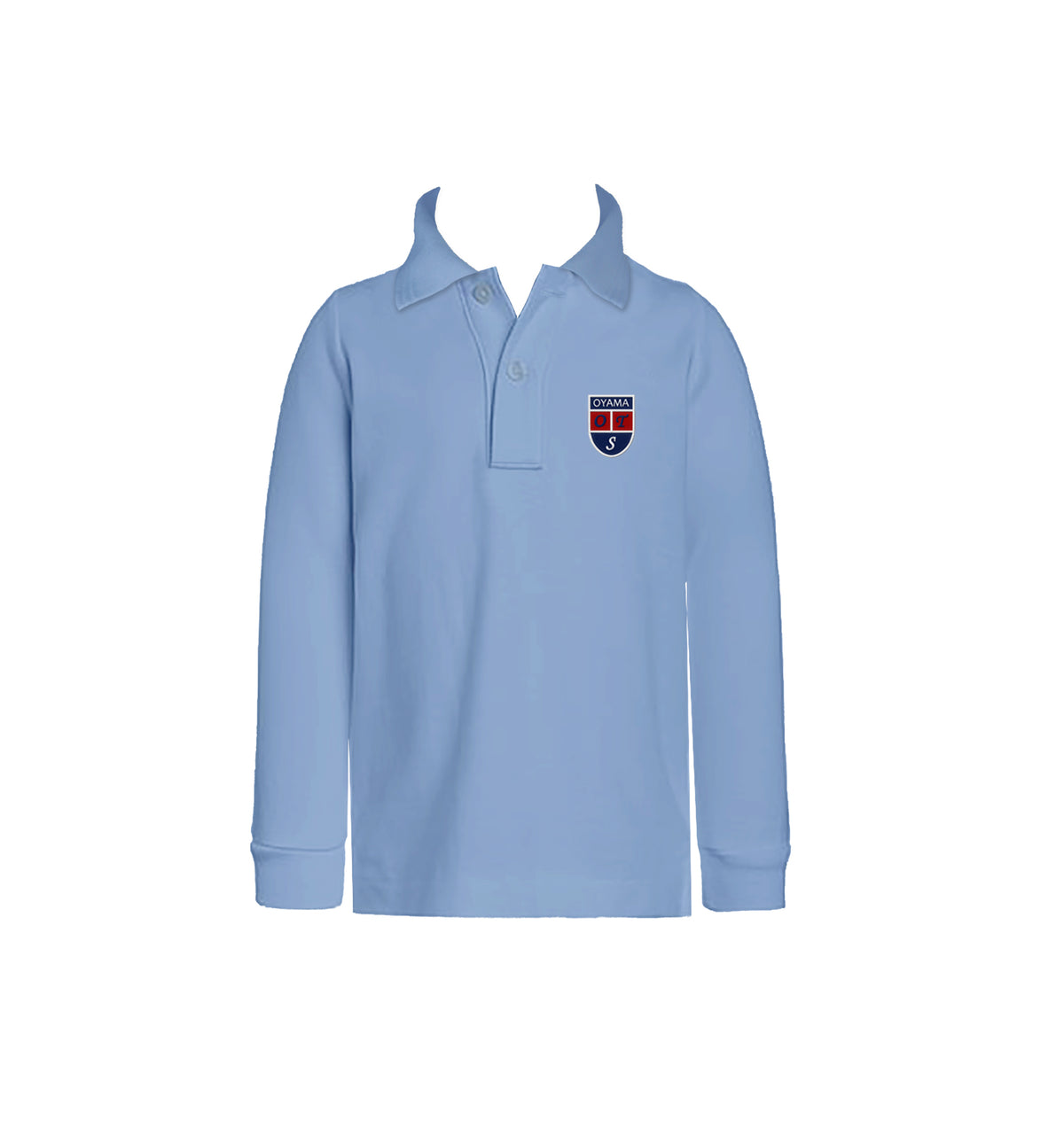 OYAMA LIGHT BLUE GOLF SHIRT, LONG SLEEVE, CHILD *PRE-ORDER, FINAL SALE*
