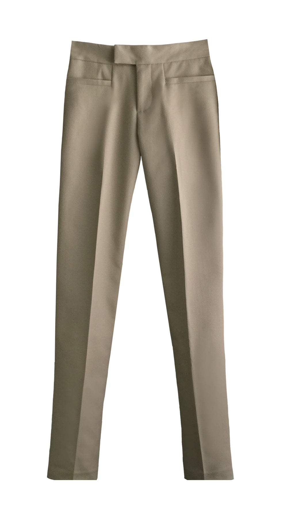 KHAKI LADIES 4 POCKETS SLIM FIT LEG PANTS, UP TO SIZE 26