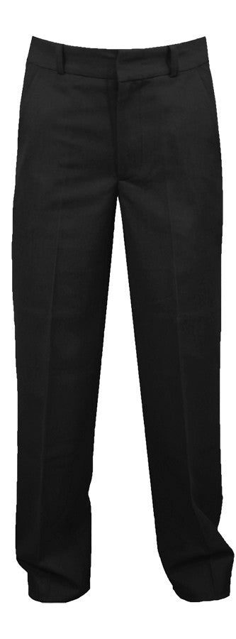 BLACK MENS REGULAR BACK PANTS, POLY/VISCOSE