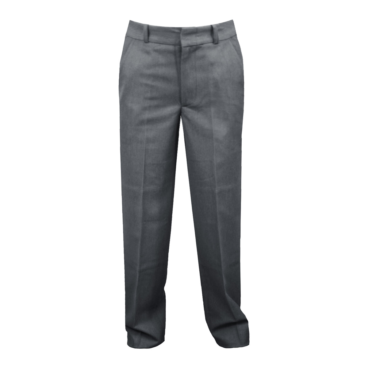 CHARCOAL GREY MENS REGULAR BACK PANTS, POLY/VISCOSE LYCRA
