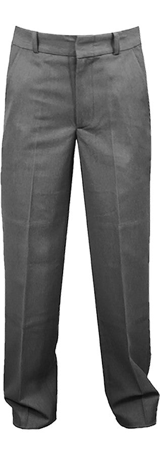 GREY ADJUSTABLE WAIST PANTS, POLY/COTTON