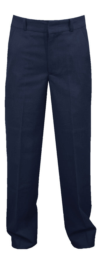 DARK NAVY ADJUSTABLE WAIST PANTS, POLY/VISCOSE