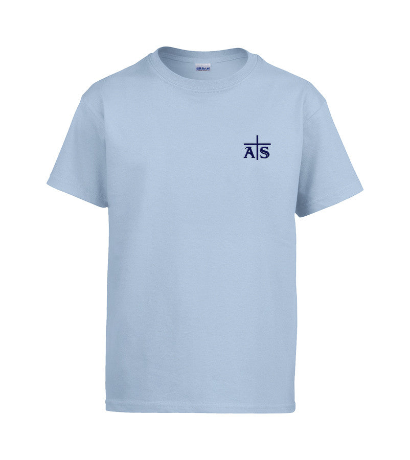 POWELL RIVER LIGHT BLUE GYM T-SHIRT, COTTON, ADULT