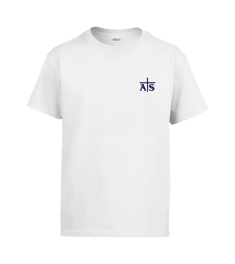 POWELL RIVER WHITE GYM T-SHIRT, COTTON, YOUTH