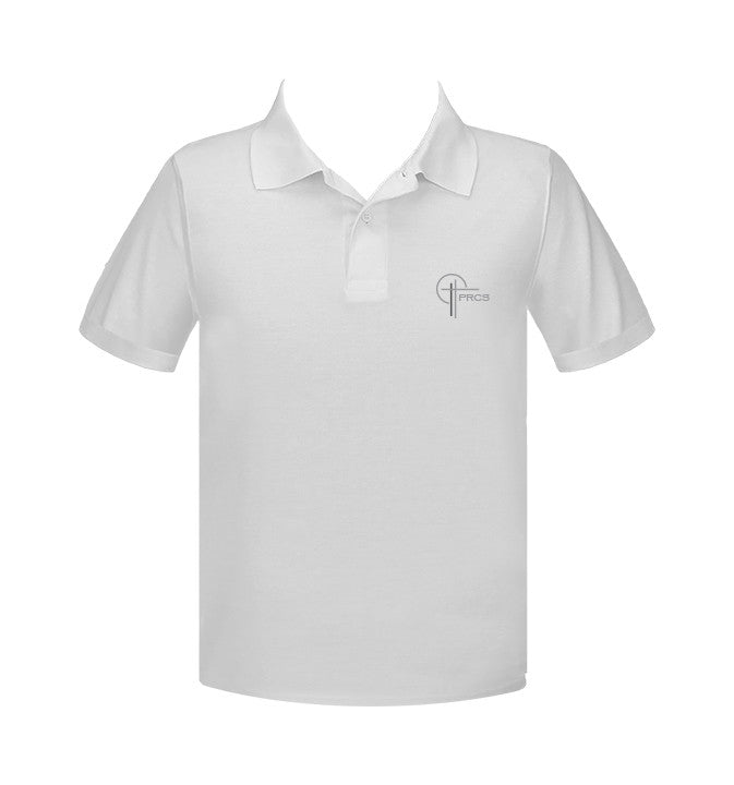 POWELL RIVER CHRISTIAN WHITE GOLF SHIRT, UNISEX, SHORT SLEEVE, ADULT