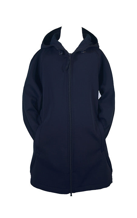 NAVY SOFTSHELL RAINCOAT WITH HOOD, GIRLS, YOUTH