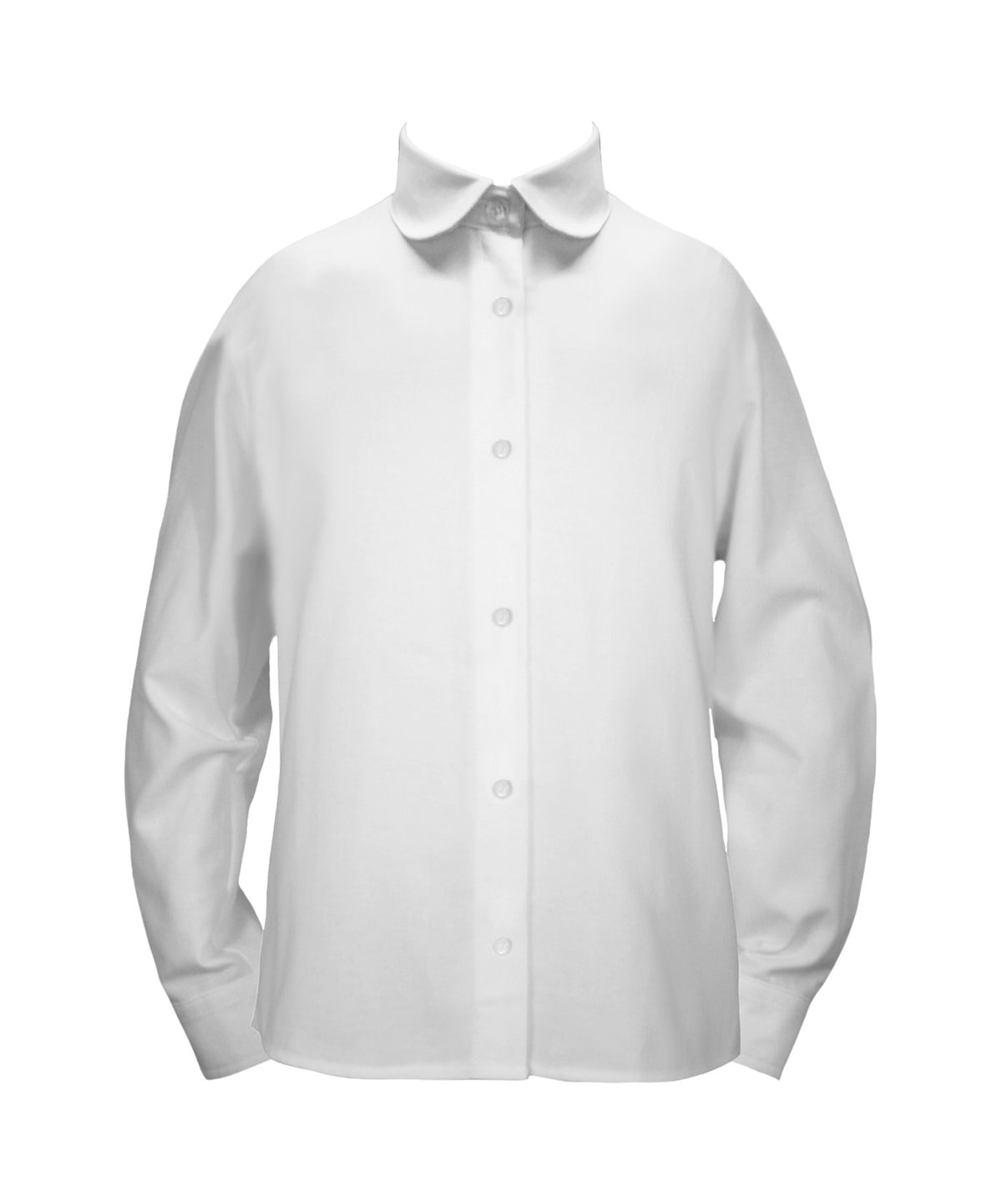 PETERPAN BLOUSE, PINPOINT COTTON/POLY, LONG SLEEVE