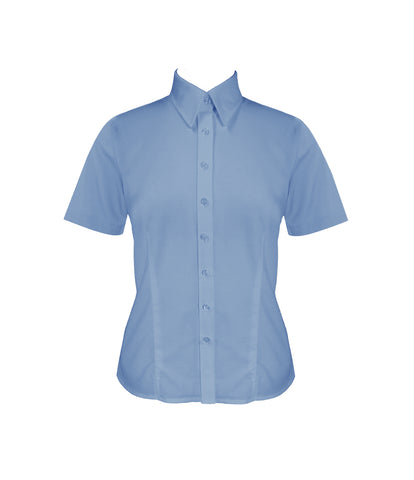LIGHT BLUE LADIES BLOUSE, SHORT SLEEVE